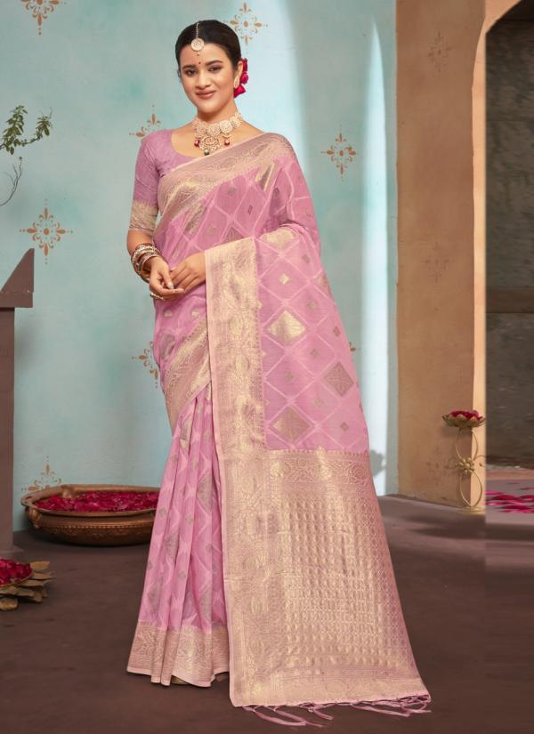 Sangam Pratisha Organza Weaving Rich Pallu Sarees Collection